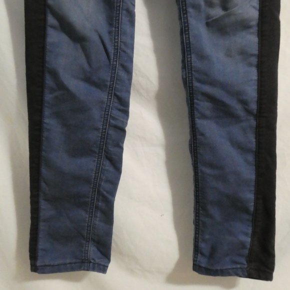 SUKO JEANS | size 4 | Faded Blue Denim With Black Striped Sides - Picture 5 of 16